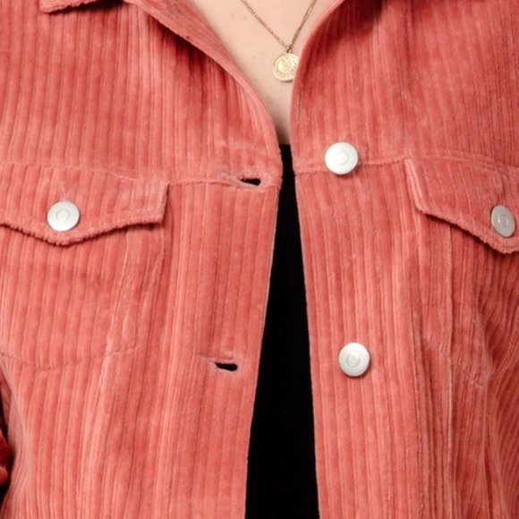 Indie Pink Crop Corduroy Jacket - Picture 3 of 8
